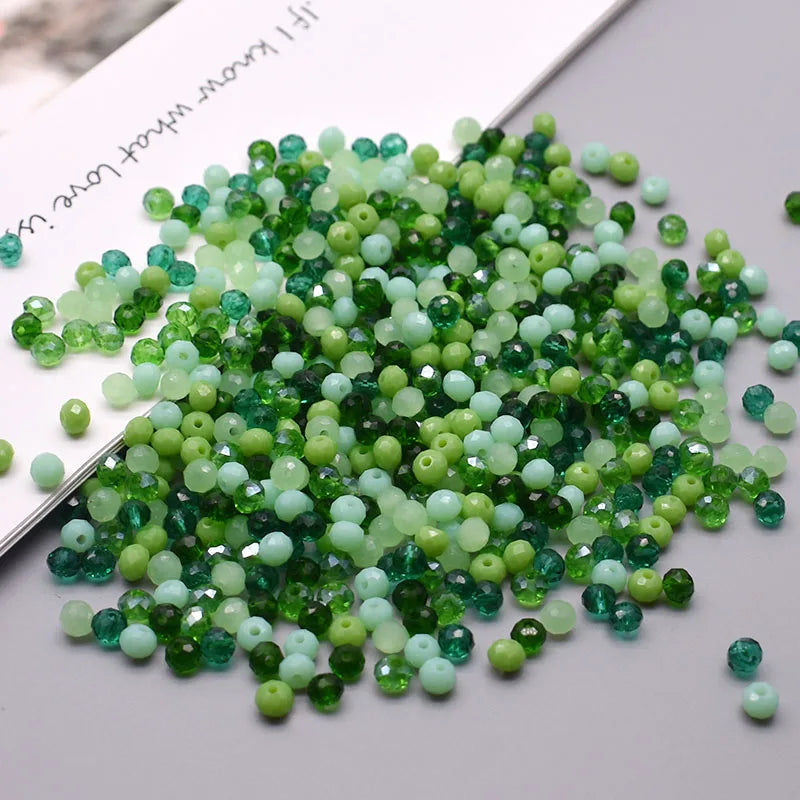 Mixed Color Crystal Glass Beads - 4mm Faceted Rondelle Spacer Beads for DIY Bracelet & Jewelry Making Crafts