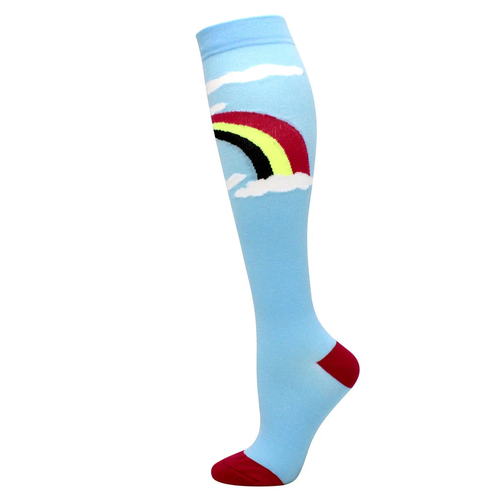 Compression Support Socks for Men & Women – Running Nursing Stockings for Edema, Varicose Veins & Blood Circulation Sports Wear