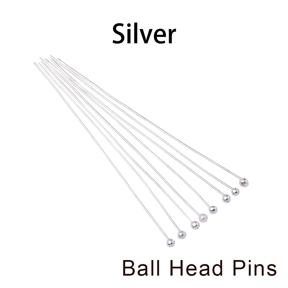 Jewelry Eye Pins & Ball Head Pins - 100/200pcs DIY Findings for Earrings Bracelets Pendants 16-60mm Craft Making Supplies