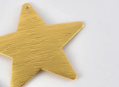 38mm Brushed Curved Five-Pointed Star Pendant Necklace – Single Hole DIY Classic Fashion Jewelry Accessory