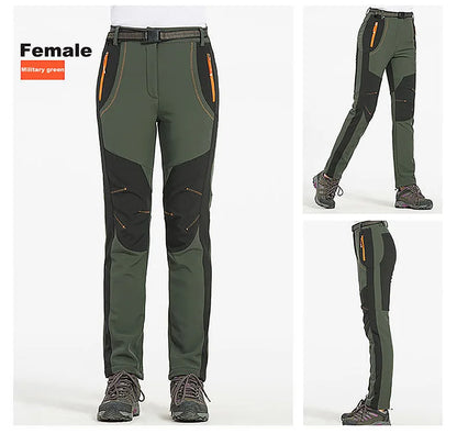 LNGXO Men’s Fleece Hiking Pants – Thick Warm Winter Waterproof & Windproof Soft Shell Ski, Trekking, and Camping Trousers