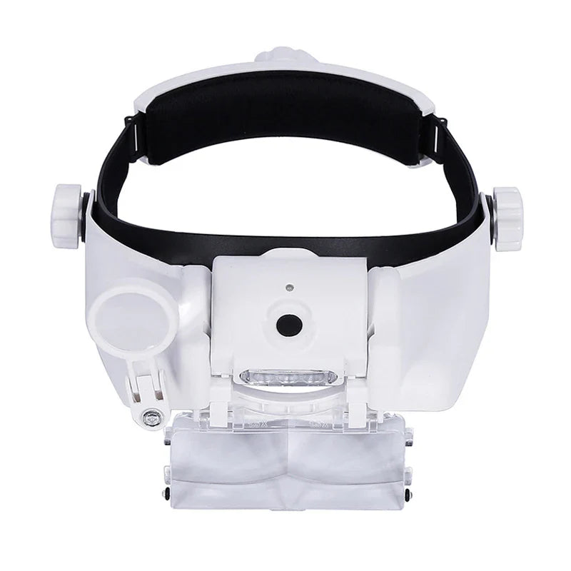USB Rechargeable Magnifying Glasses Loupe with LED – Watchmaker Repair Tool Headband Magnifier (1.5x-3.5x)