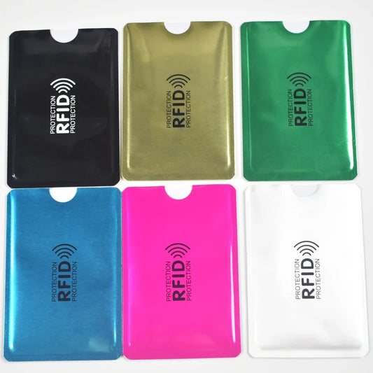 10PCS RFID Blocking Card Holder - NFC Anti Scan Aluminum Protector Case for ID & Bank Cards