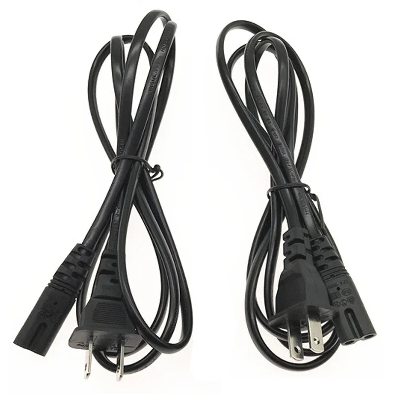 2-Pin US/EU to C7 C8 Power Extension Cable – Figure 8 LED Light & Laptop Cord for PS4, 0.6M/1.5M