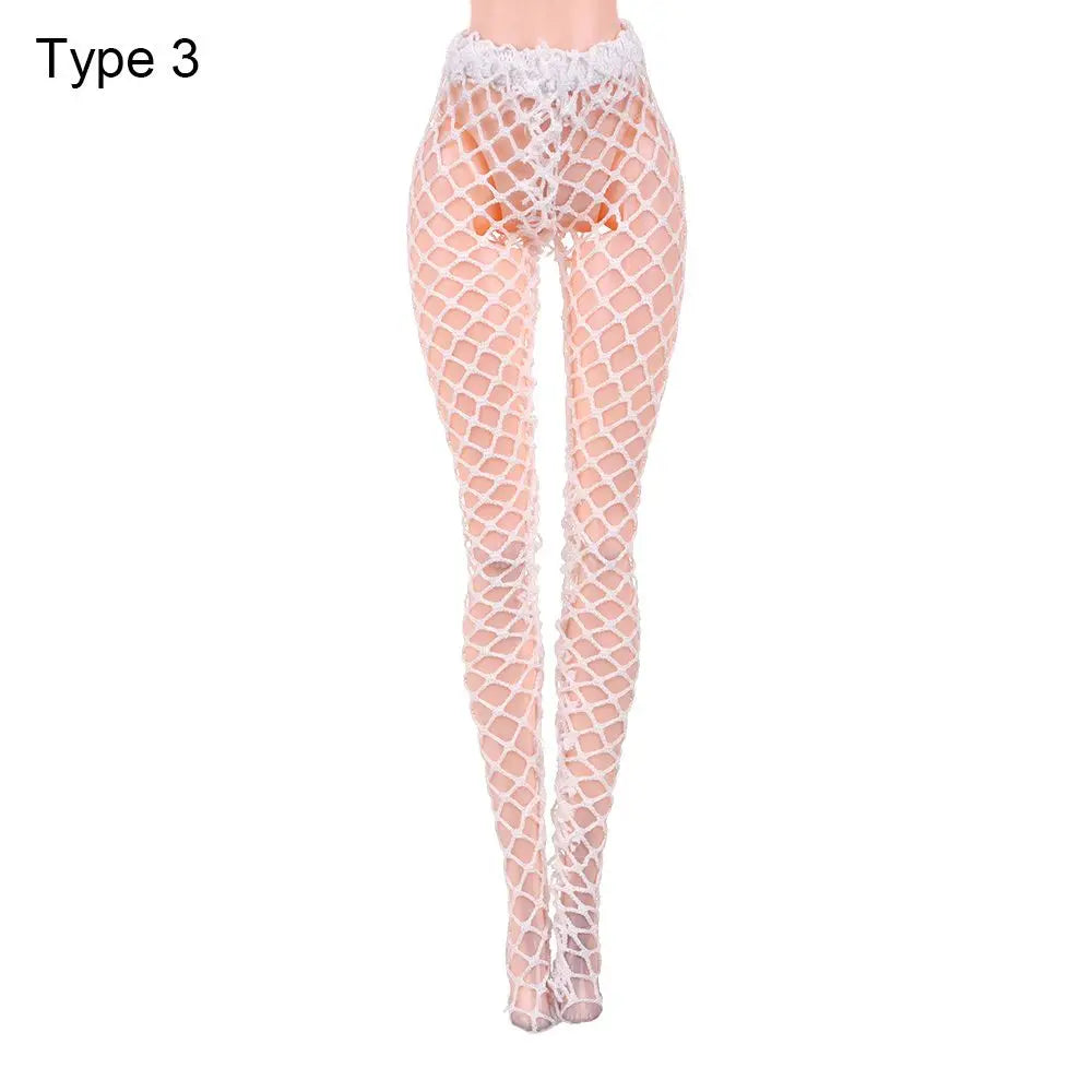 20 Styles 1/6 Doll Mini Fishnet Tights – Silk Stockings, Elastic Leggings, Panty Hose & Socks for 30cm Dolls