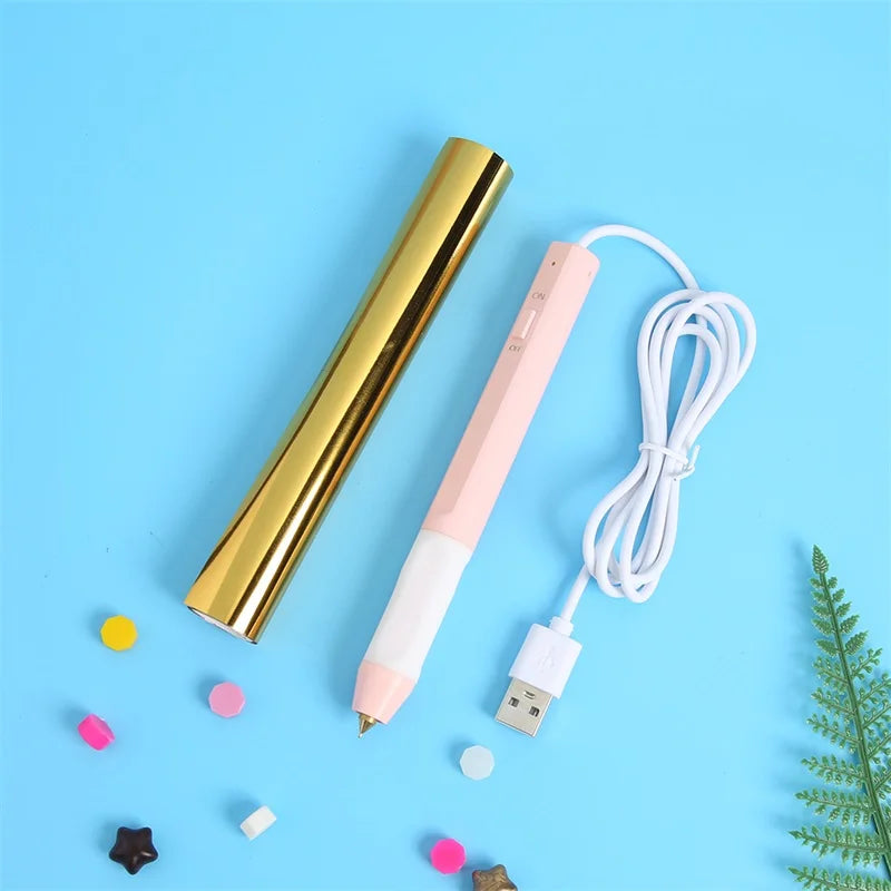 All-in-One USB Heat Foil Pen Kit – Calligraphy & DIY Lettering with 3 Nibs for Custom Foiling