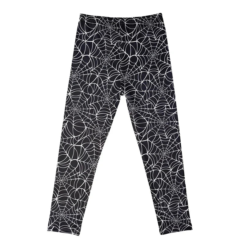 Kids Girls Cartoon Print Leggings – Soft Milk Silk Casual Stretch Sports Pants for Baby Girls Comfortable Trousers 4–12Y