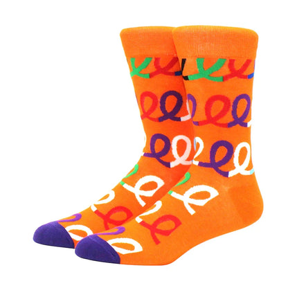 Funny Cartoon Fashion Cotton Socks – Hip Hop Skateboard Style Socks for Men & Women, Beer, Pizza, Astronaut & Pineapple Print Casual Wear Socks