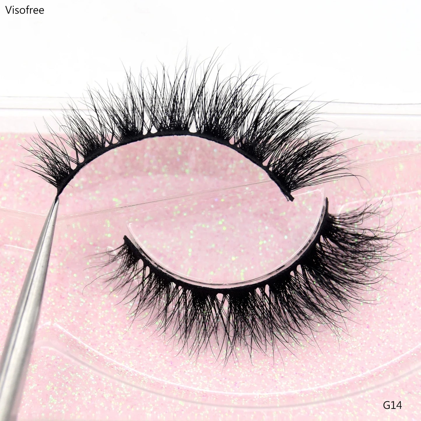 Visofree 3D Mink Eyelashes – Thick Handmade Full Strip Cruelty-Free False Lashes for Makeup M56