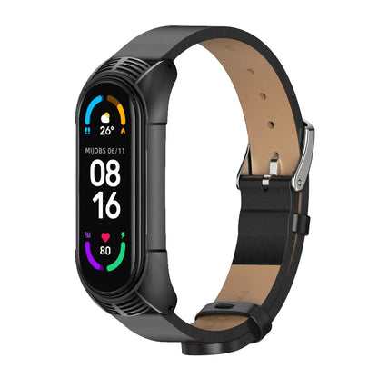 Leather Strap for Xiaomi Mi Band - Stylish Replacement Wristband for Mi Band 10/9/8/7/6/5 Mijobs Design
