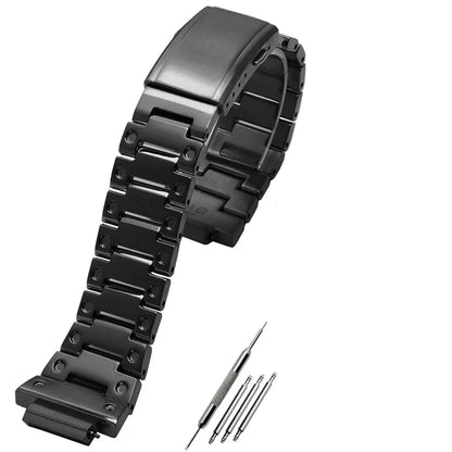 V4.0 Stainless Steel Watch Band & Bezel Kit - Metal Case Strap Replacement for Casio G-Shock DW5600 GW-B5600 DW-5030 Series