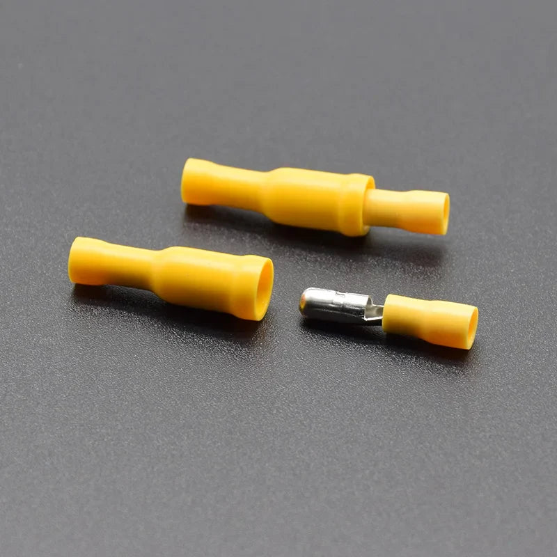 50/25/100pcs Male & Female Insulated Bullet Electrical Wire Connectors Crimp Terminal Kit for 22–16 AWG Audio & Automotive Wiring