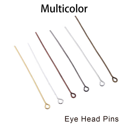 Jewelry Eye Pins & Ball Head Pins - 100/200pcs DIY Findings for Earrings Bracelets Pendants 16-60mm Craft Making Supplies