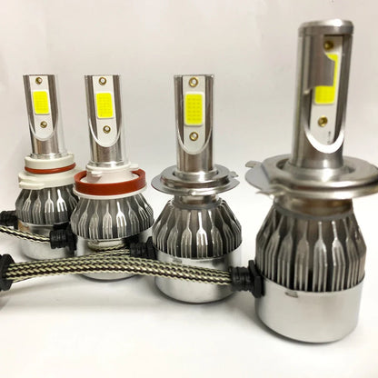2x H7 LED Car Headlight Bulbs - H1, H3, H4, H8, HB1, HB3, HB4, H11, H13, H27, 9005, 9006, HIR2, 3000K, 6000K, 8000K COB C6 Car Lights