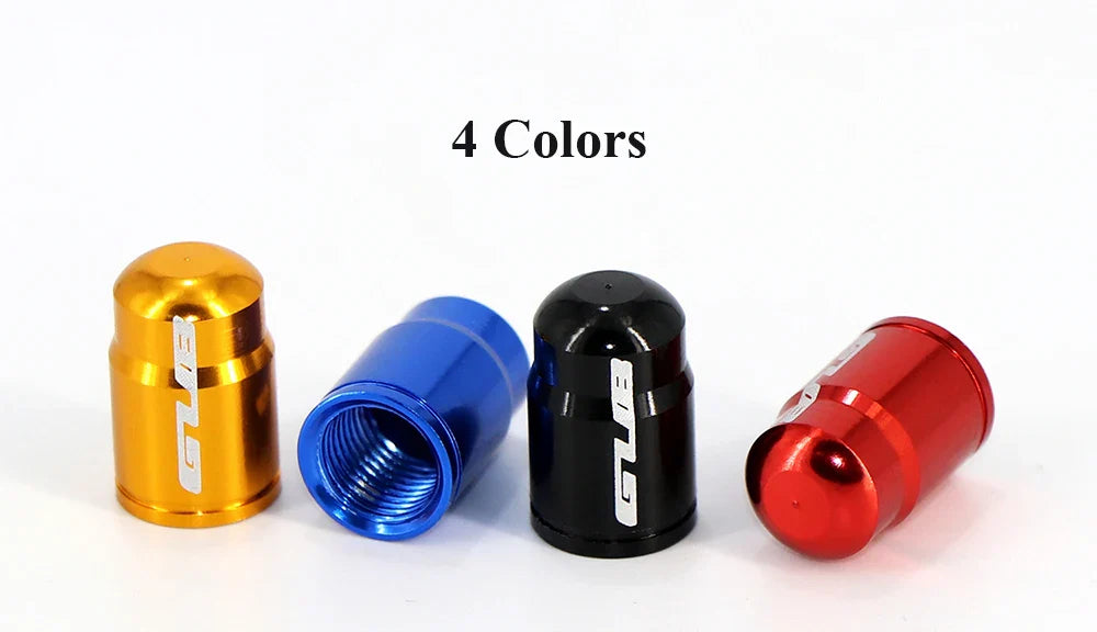 4pcs Aluminum Bike Tire Valve Caps – Ultralight MTB Road Mountain Schrader/Presta Tyre Protectors
