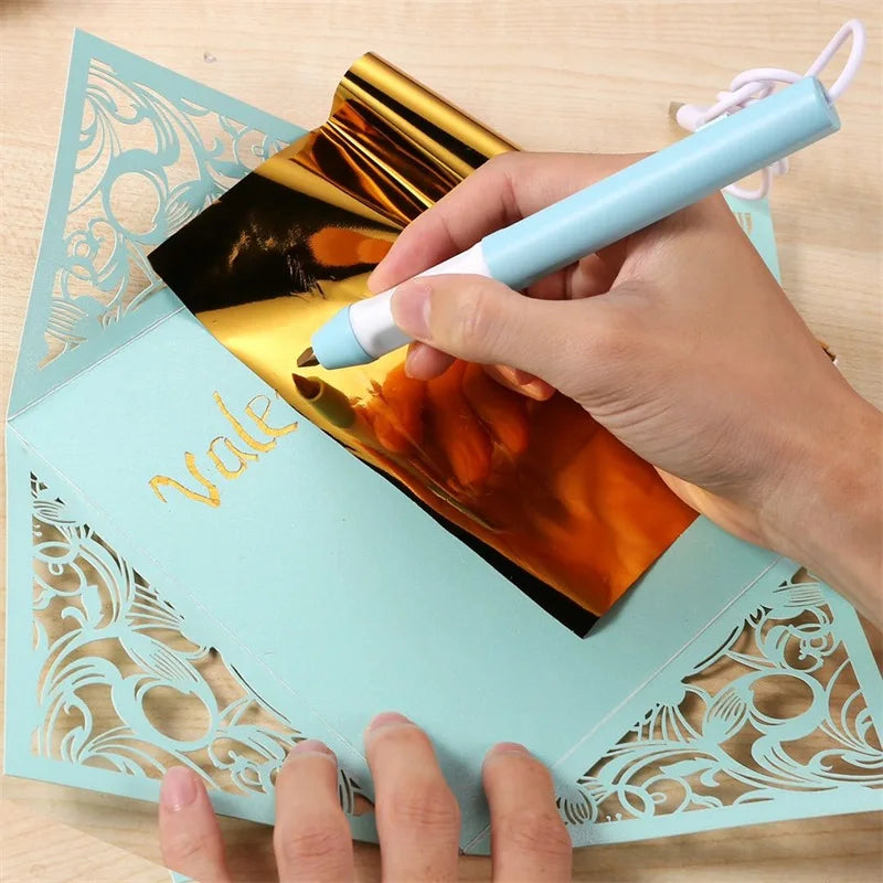 All-in-One USB Heat Foil Pen Kit – Calligraphy & DIY Lettering with 3 Nibs for Custom Foiling