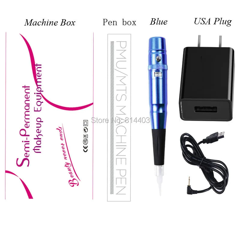 Professional Dermografo Universal PMU Tattoo Pen - Rotary Machine with Speed Control for Lip & Eyebrow Makeup Tattoo