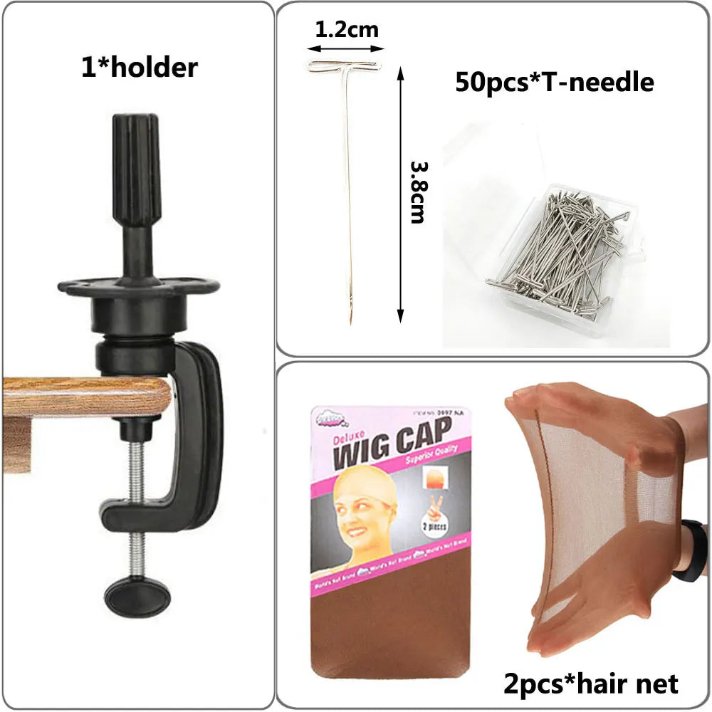 Canvas Wig Head Stand 21-24 Inch – Mannequin for Hairstyling, Wig Making & Display with Support Holder