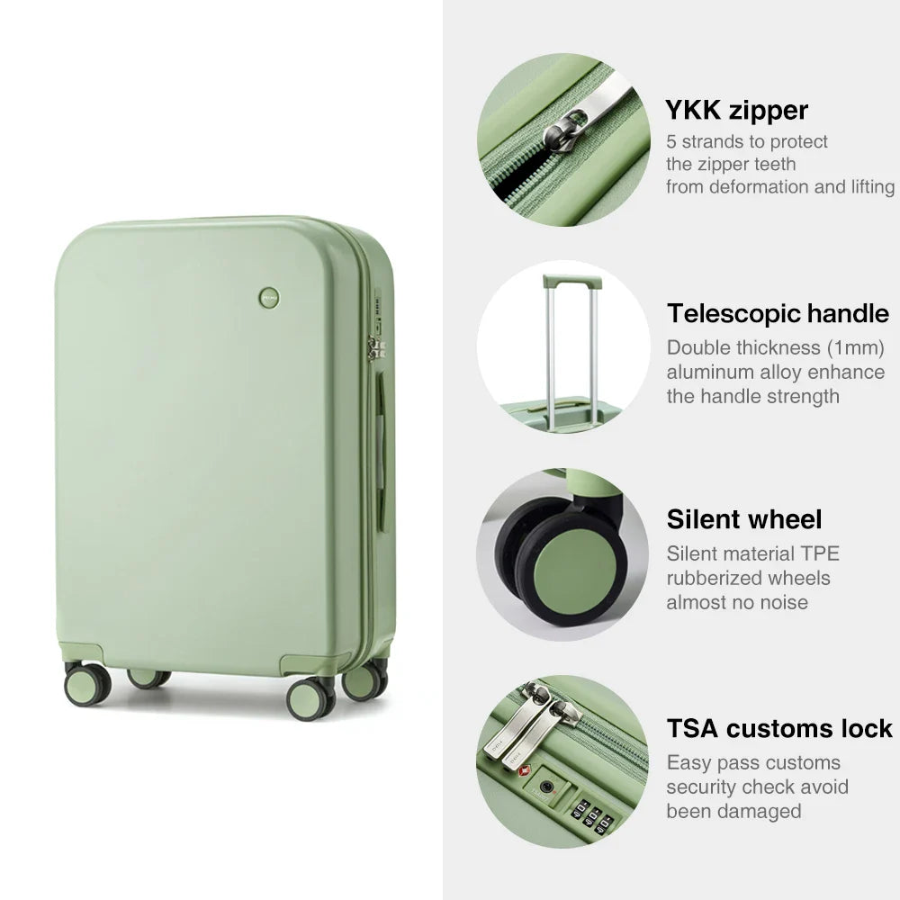 Mixi Puristic Design Hardside Travel Luggage – Rolling Suitcase with Wheels for Men & Women, Carry-On 16/20 Inch & Large 22/24/26/28 Inch Trolley Case