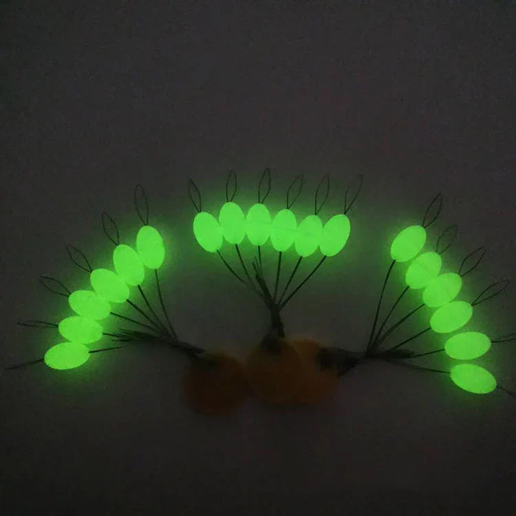 30Pcs Luminous Oval Fishing Floats - Easy Stopper Space Beans for Night Carp Fishing Rigs