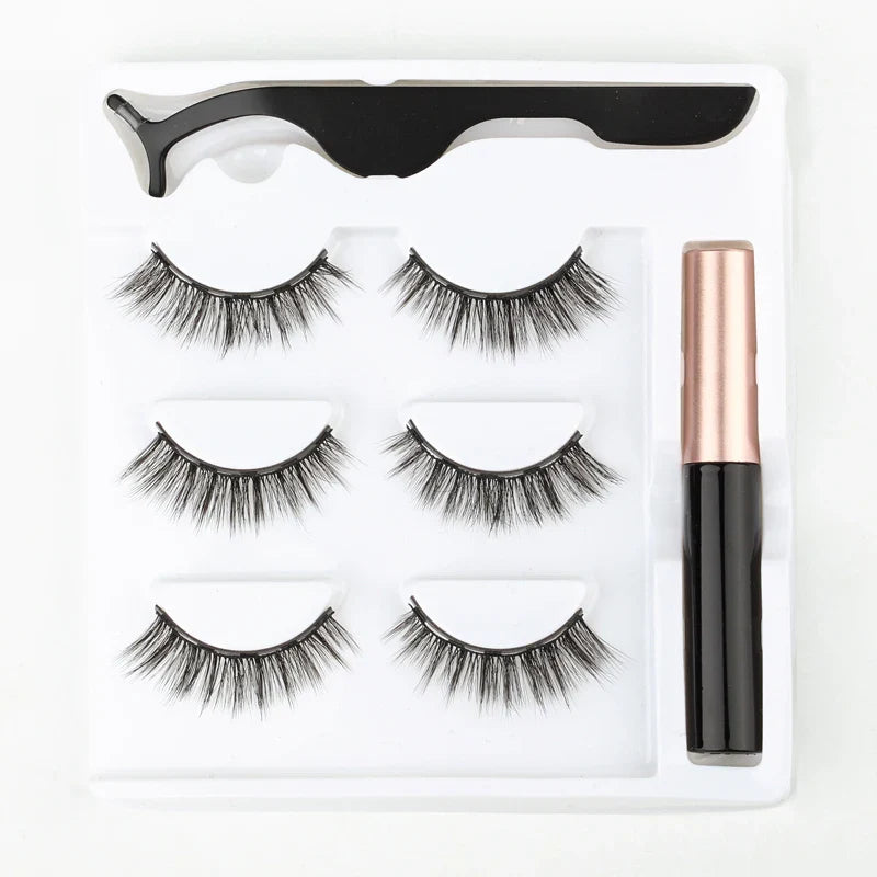 3D Magnetic Mink Eyelashes with Magnetic Eyeliner – Short False Lashes, Handmade, Long-Lasting Eye Makeup Tool