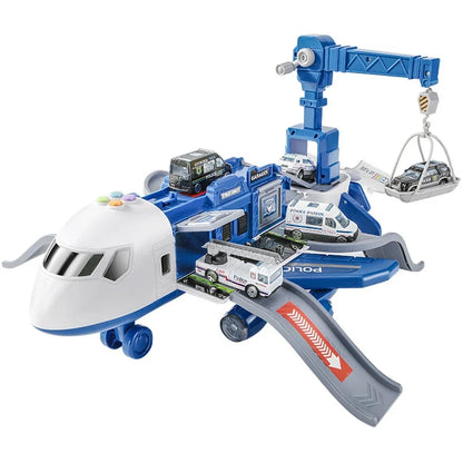 Deformation Music Simulation Aircraft Toy - Large Passenger Plane Inertia Track Vehicle for Kids Gift & Playtime