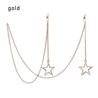 Women Pearl Star Eyeglass Chain - Fashion Beaded Sunglasses Holder Neck Strap For Reading Glasses
