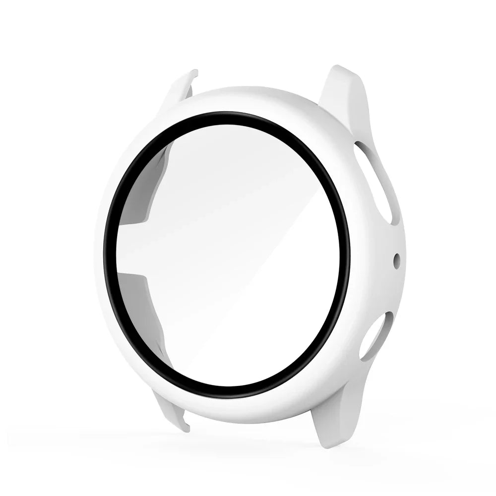 Samsung Galaxy Watch Active 2 Protective Case - Full Coverage Bumper with Tempered Glass Screen Protector for 40mm & 44mm
