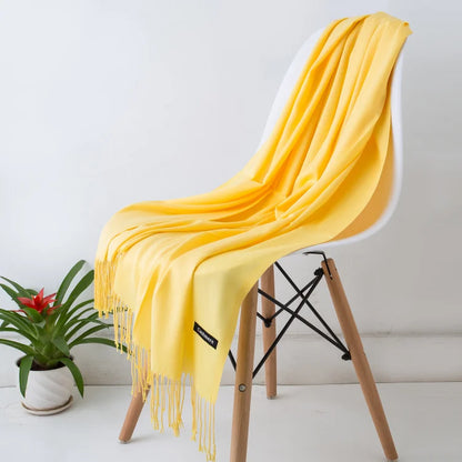 Desgine Solid Cashmere Scarf – Warm Autumn Winter Shawl Wrap with Tassels, Unisex Pashmina for Women and Men 2024