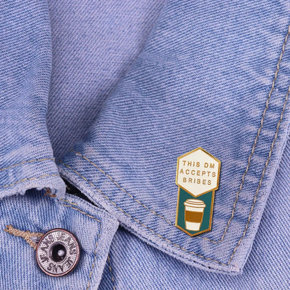 DND Dungeon Master Brooch - Coffee Lapel Pin for Tabletop Gamer Fans & Collectors