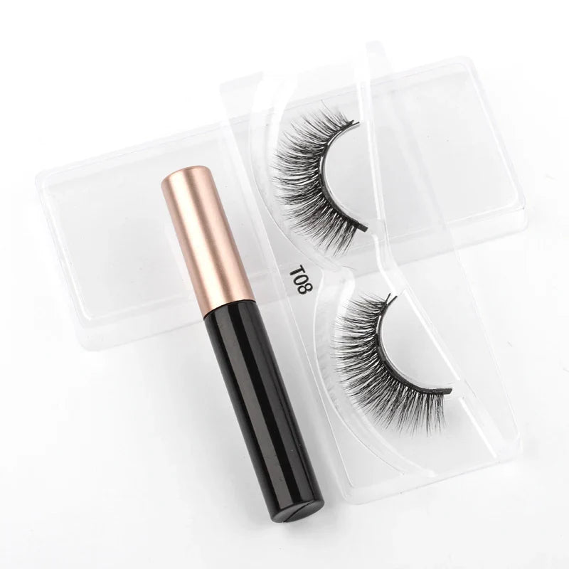 3D Magnetic Mink Eyelashes with Magnetic Eyeliner – Short False Lashes, Handmade, Long-Lasting Eye Makeup Tool