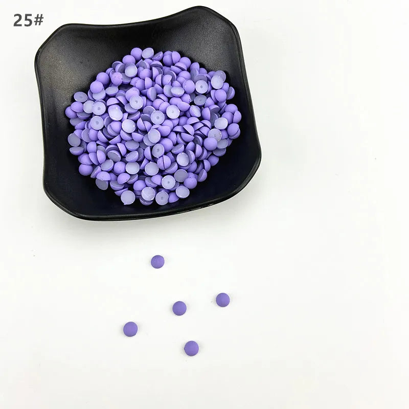 ABS Flat Half Round Beads - 6mm & 10mm Matte Plastic Beads for Clothing Accessories