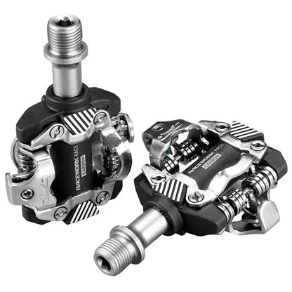 RACEWORK MTB Self-Locking SPD Pedals - Mountain Bike Cleats with Bearing Footrests, Bicycle Parts