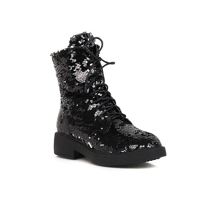 Women’s Color-Changing Sequin Boots - Magical Multi-Color Autumn & Winter Fashion Shoes