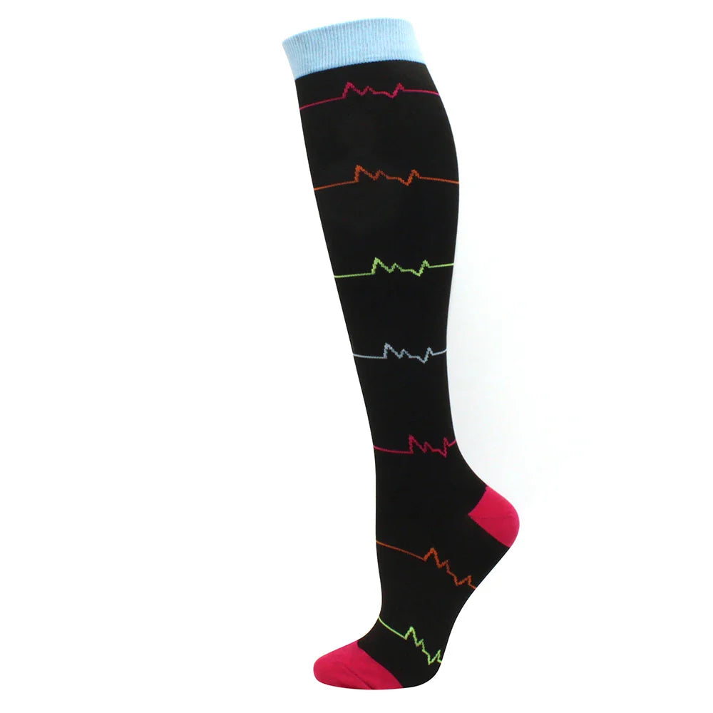 Compression Support Socks for Men & Women – Running Nursing Stockings for Edema, Varicose Veins & Blood Circulation Sports Wear