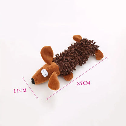 Durable Plush Dog Toy – Animal Shape with Squeaky, Chew & Cleaning Toy for Small Dogs (Chihuahua, Yorkshire, Bichon, Puppy)