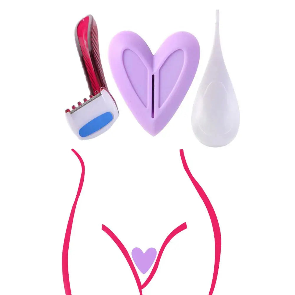 Bikini Shaving Stencil Set for Women — Intimate Pubic Hair Razor & Shaping Tool