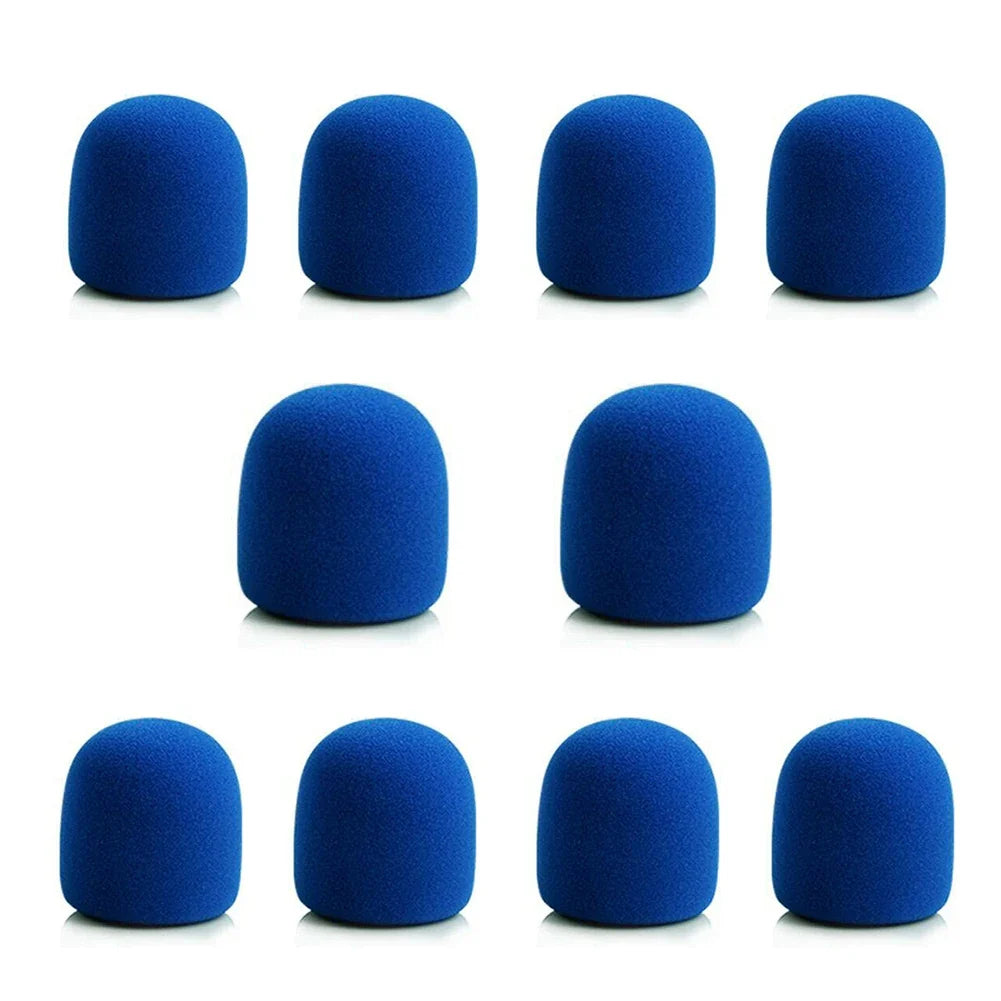 10pcs Thick Microphone Foam Covers - Professional Windscreen Sponge Caps for Studio Mic Protection