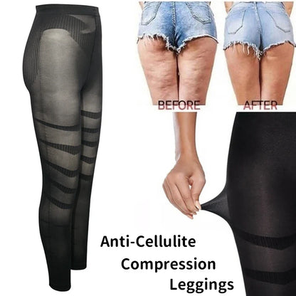 High Waist Shapewear Compression Leggings - Anti Cellulite Body Slimming Tummy Control Thigh Sculpting Pants