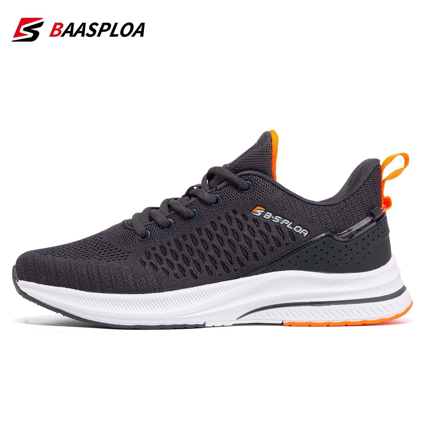 Baasploa Men’s Sport Shoes – Breathable Mesh Running & Casual Sneakers, Non-Slip Comfortable Outdoor Walking Shoes