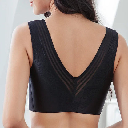 Women's Lace Padded Sleep Bra - Seamless Wirefree Full Cup Everyday Comfort Vest Top M-7XL