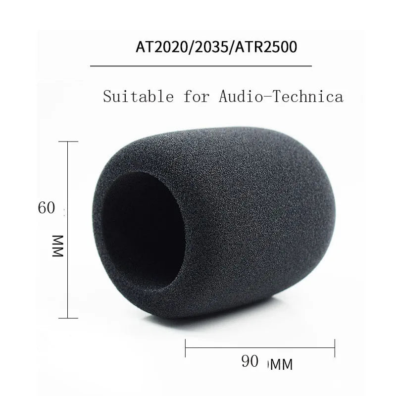 Microphone Foam Windscreen - Pop Filter Cover for Audio-Technica AT2020, ATR2500 & AT2035 Condenser Mics