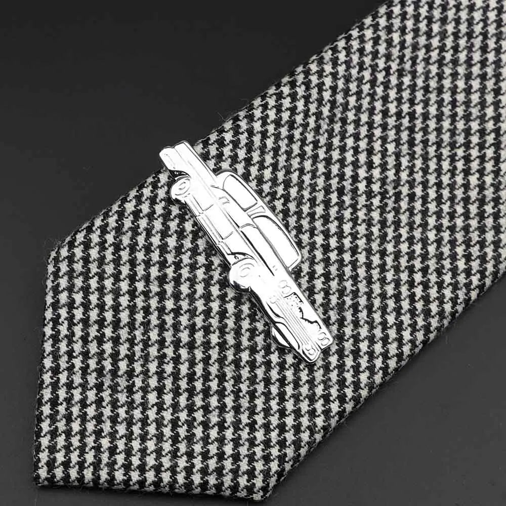 Men’s Stainless Steel Tie Clip - Car Airplane Fork Spoon Shape Necktie Pin Gift Accessory