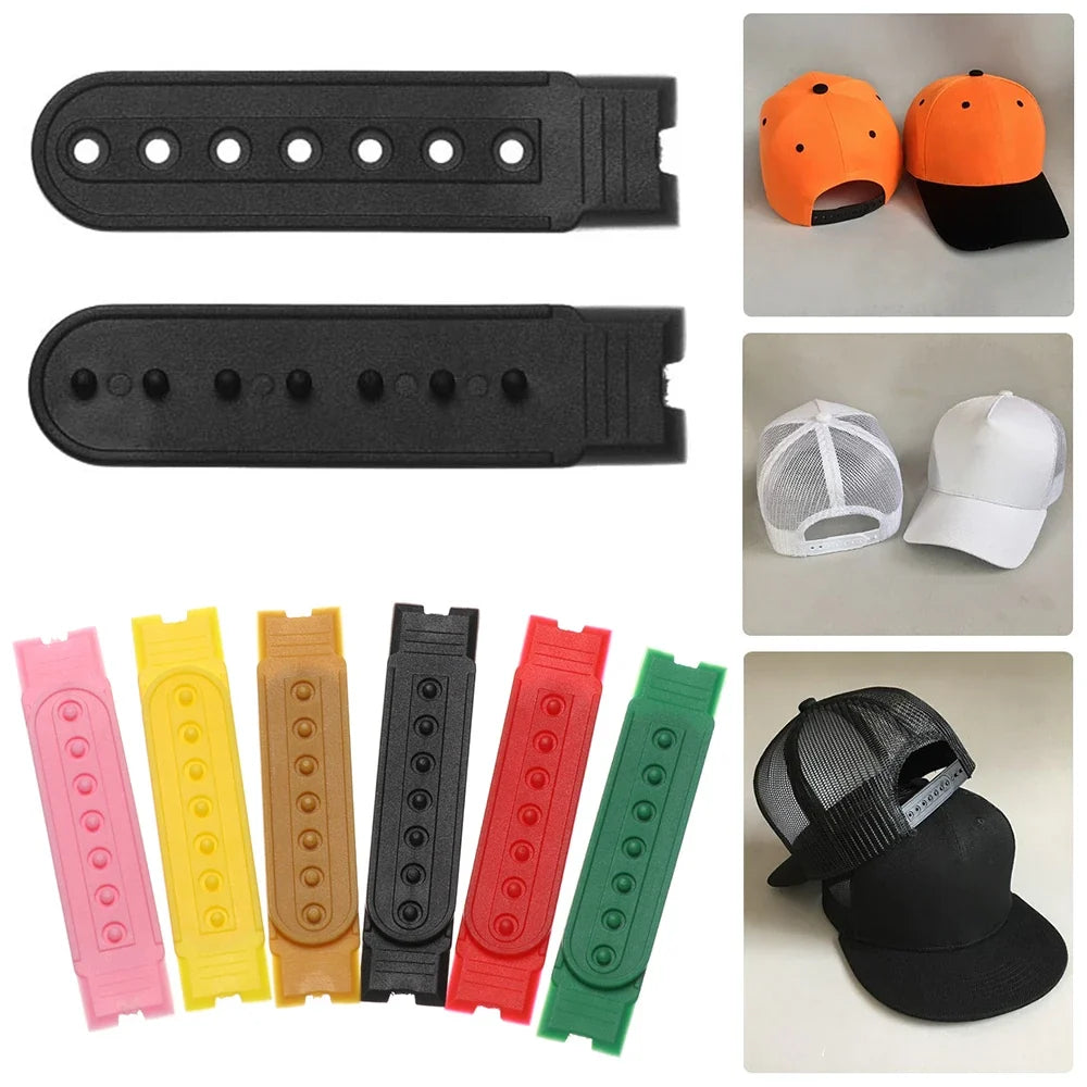 5-Set Snapback Strap Replacement - 7-Hole Adjustable Hat Repair Buckle for Baseball Caps