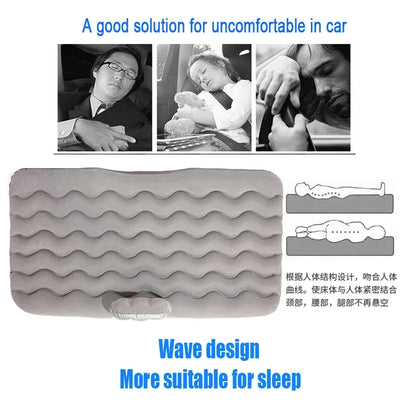 Universal Car Inflatable Travel Mattress - Back Seat Sleeping Bed with Pillow for Camping & Outdoor Comfort