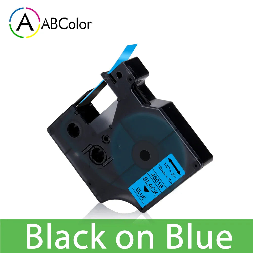 12mm Black on White Label Tape Cartridge Compatible with Dymo LabelManager 160 & 280