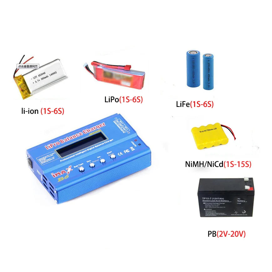 IMAX B6 Balance Charger for RC Helicopters – LCD NIMH/NICD Battery Discharger with 15A 6A Power Adapter