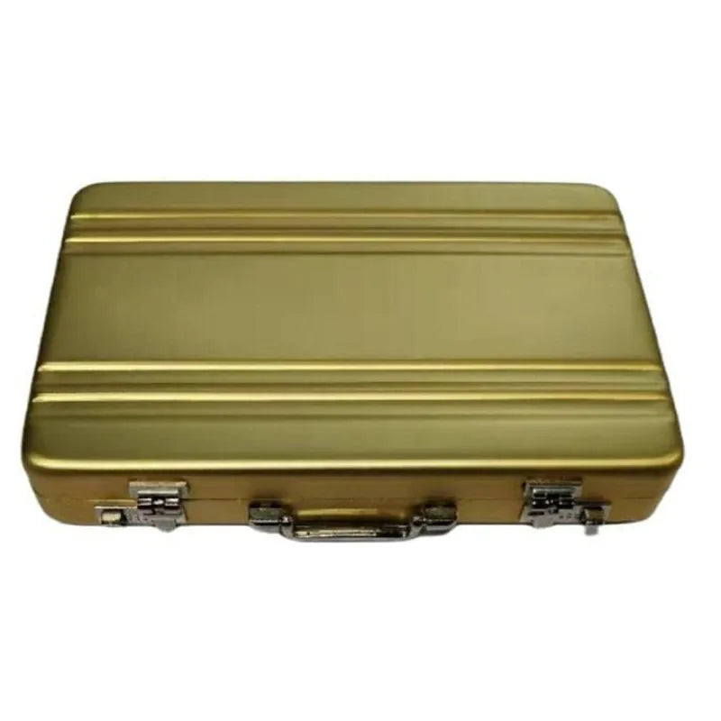 Aluminum Storage Box — Mini Business Card & Credit Card Holder, Rectangle Jewelry Case Organizer