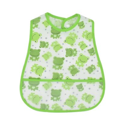 Adjustable Baby Bibs - Waterproof EVA Cotton Cartoon Feeding Bibs with Burp Cloth for Boys & Girls