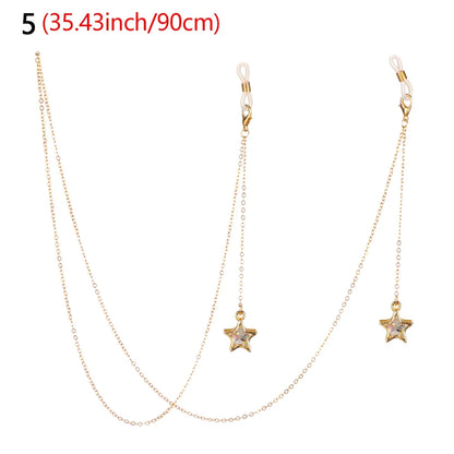 Women Pearl Star Eyeglass Chain - Fashion Beaded Sunglasses Holder Neck Strap For Reading Glasses